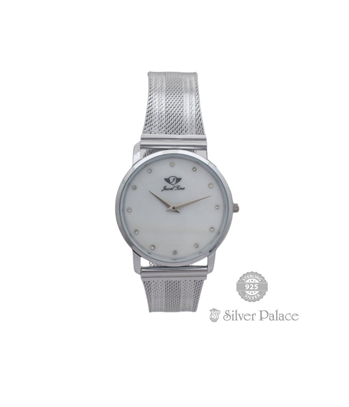 92.5 STERLING SILVER WHITE DIAL WATCH FOR MEN