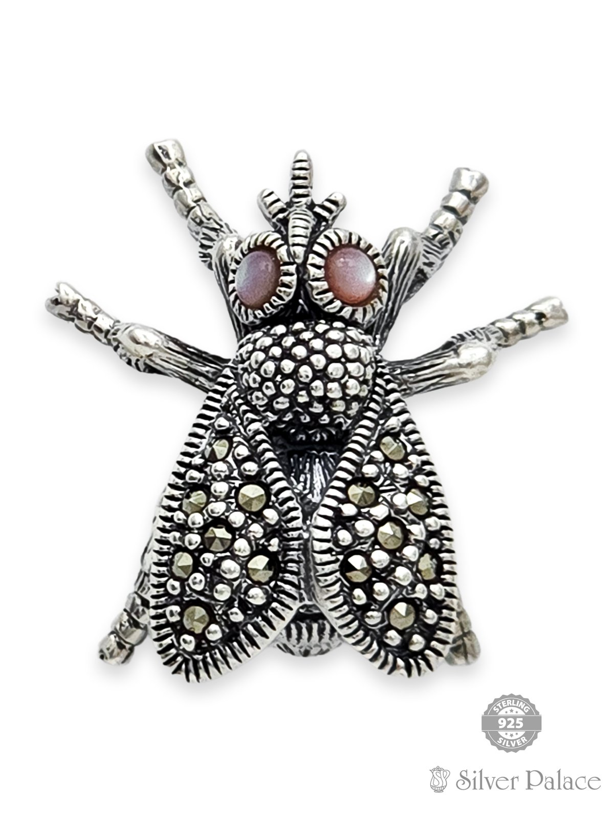92.5 STERLING SILVER HOUSE FLY BROOCH FOR LADIES