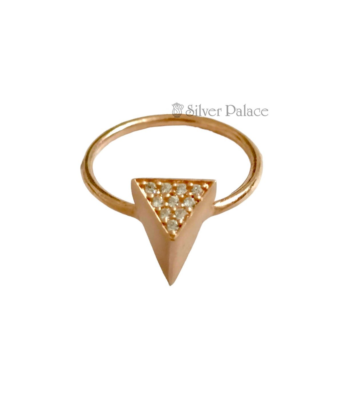 L AMOUR ROSE GOLD WOMENS TRIANGLE RING
