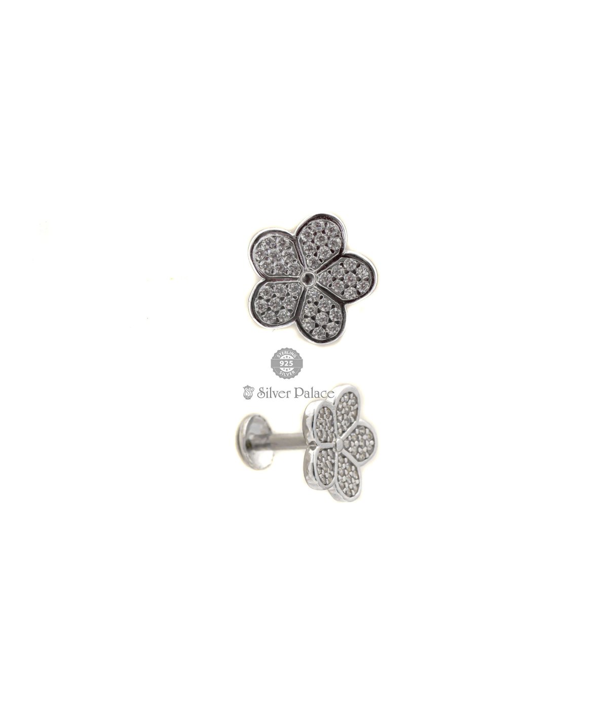 925 Silver Titsy Bitsy Collection Solitaire Flower  Earrings for Women & Girls