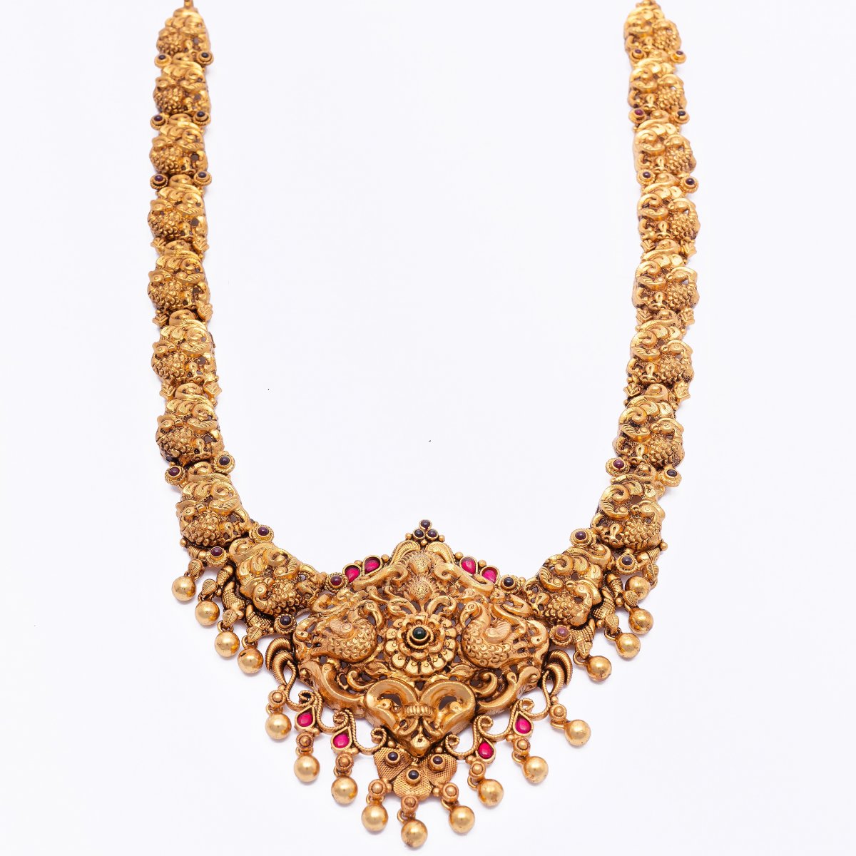 GOLD PLATED TRADITIONAL SOUTH INDIAN NECKLACE FOR LADIES 
