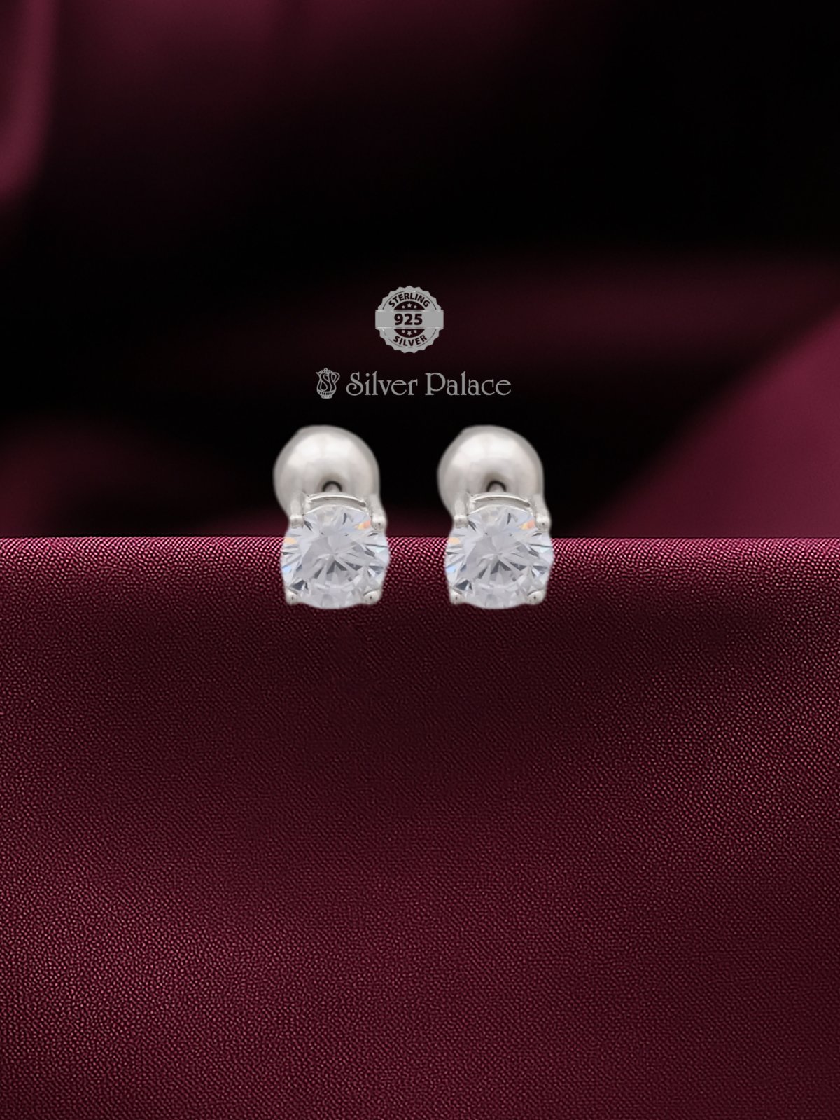 925 Sterling Silver White Stone Earring For Girls Puya Collection