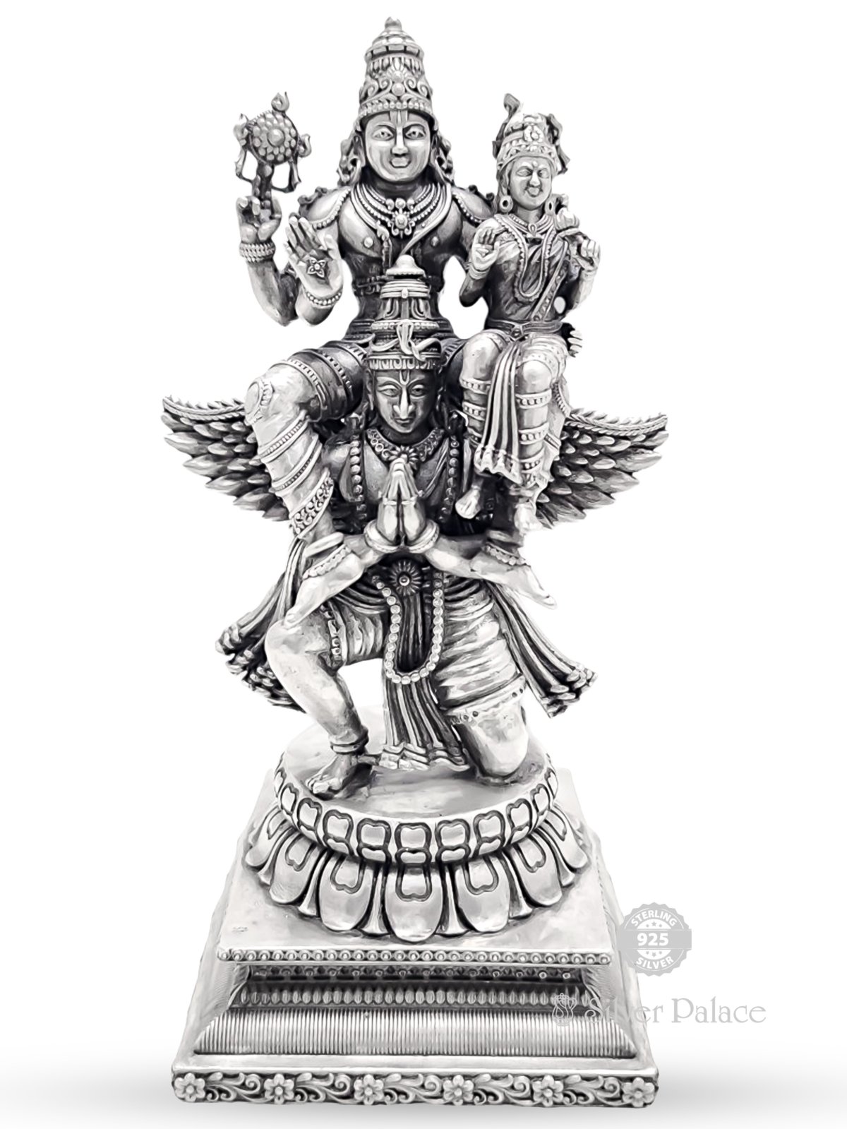 925 STERLING SILVER NIHAL COLLECTION LAKSHMI NARAYAN WITH GARUDA LC IDOL