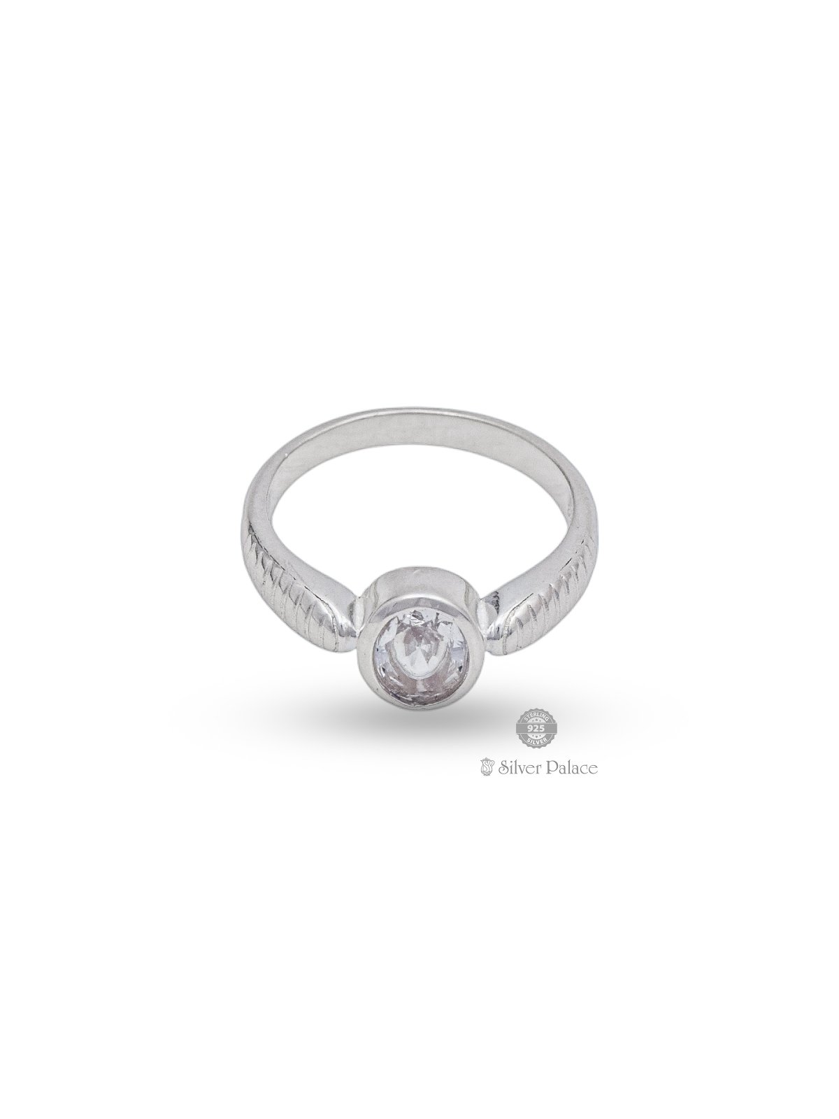 925 STERLING SILVER OVAL SHAPE WHITE STONE RASHI RING FOR UNISEX 