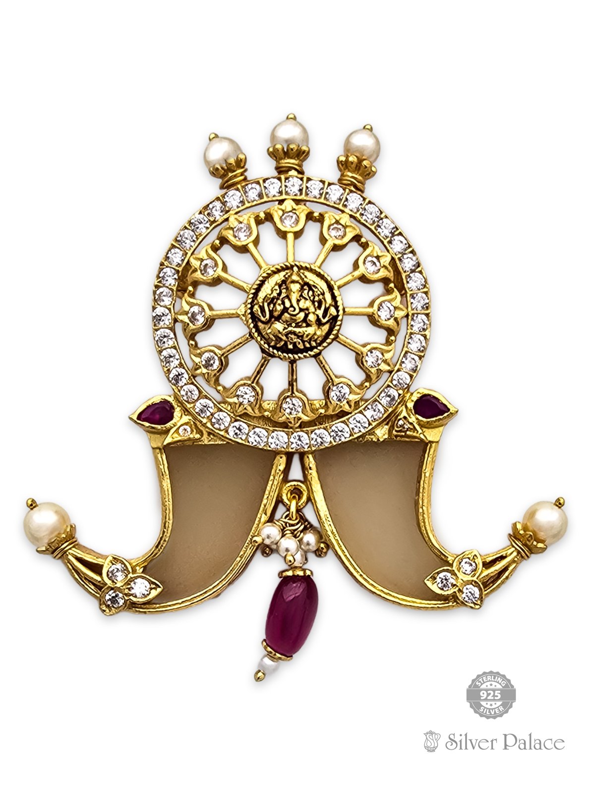 925 SILVER GOLD POLISHED TIGER NAIL PENDANT FOR LADIES ANITE COLLECTION 