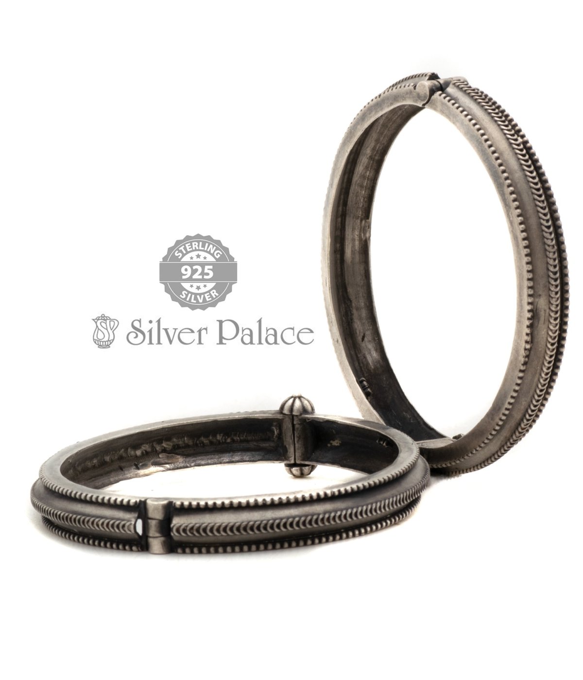 Silver Oxidised Screw Daily Use Bangles For Women 