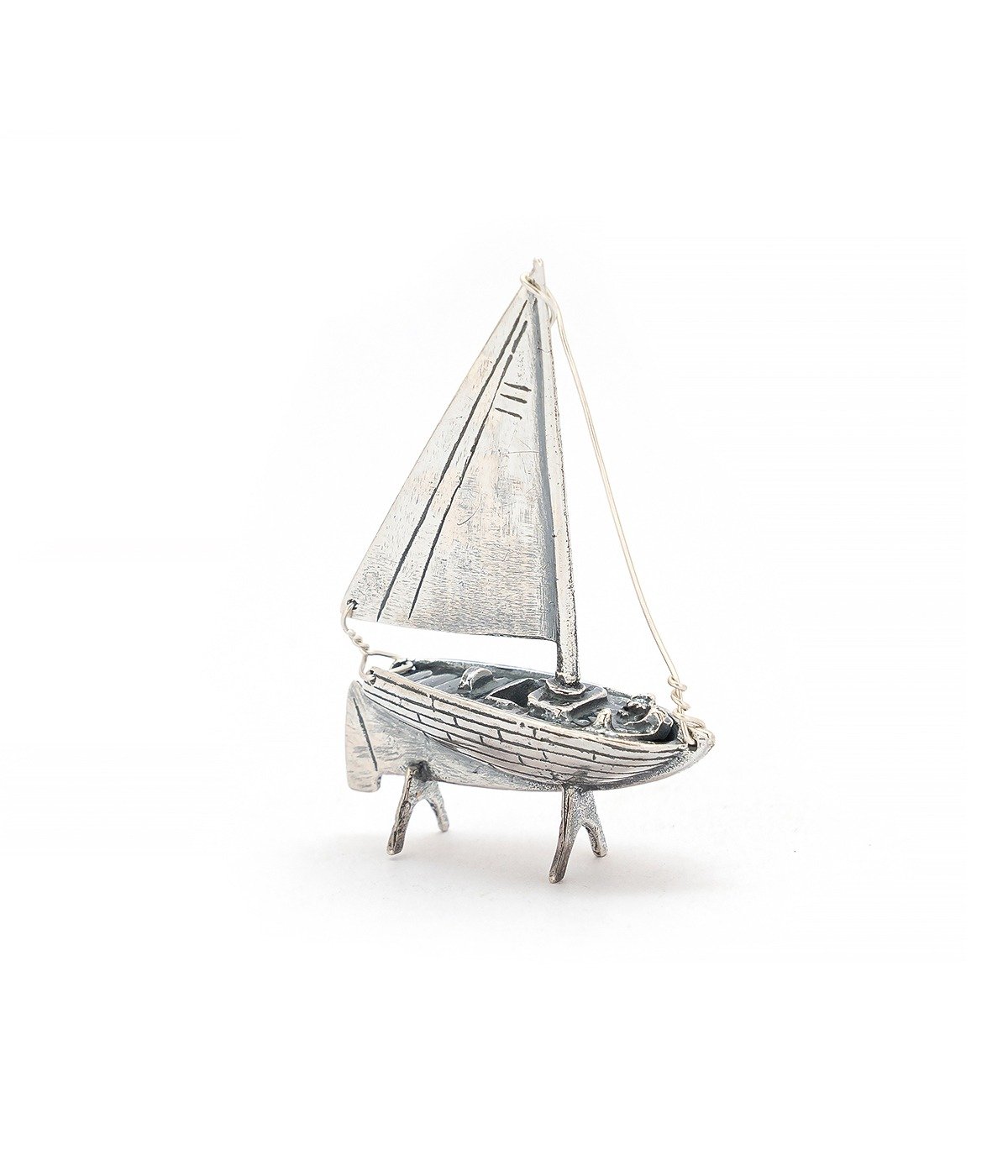 92.5 STERLING SILVER SAILING MINIATURE BOAT FOR GIFT