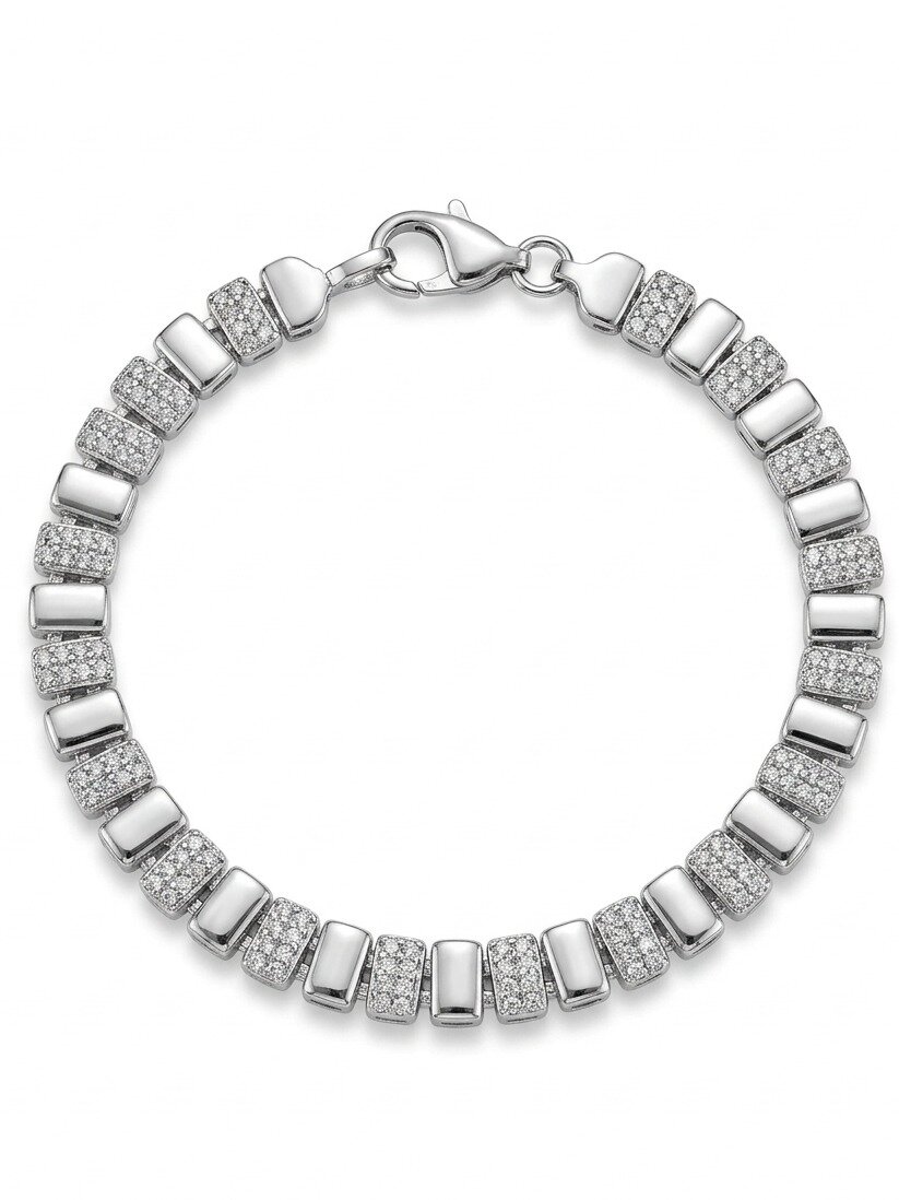 925 SILVER WHITE STONE BRACELET FOR GIRLS PUYA COLLECTION