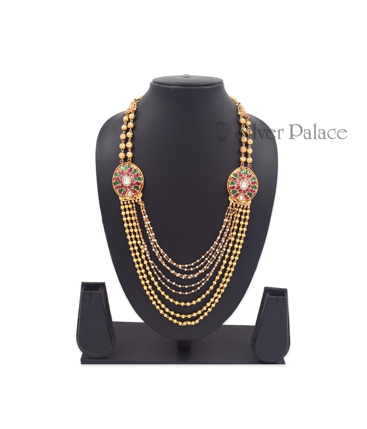 GOLD POLISHED TRADITIONAL TEMPLE JEWELLERY NECKLACE 