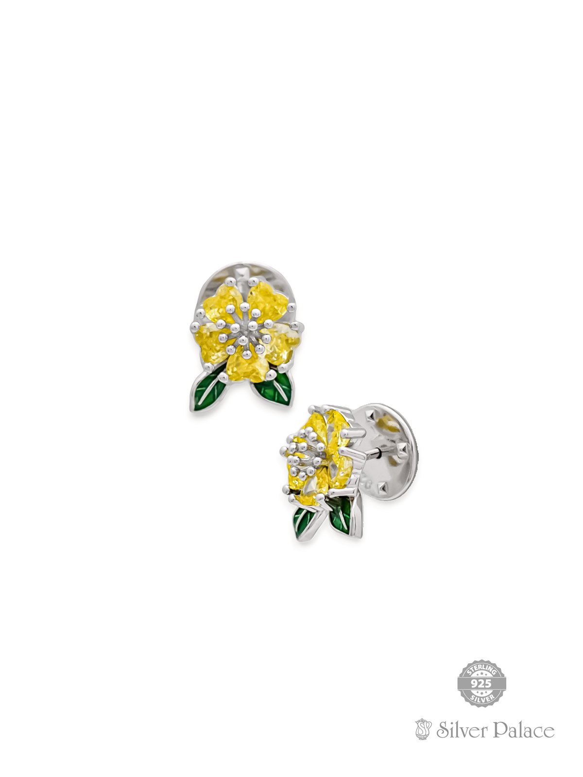 925 STERLING SILVER FLORAL DESIGN COLLAR BUTTON FOR FUNCTION USE
