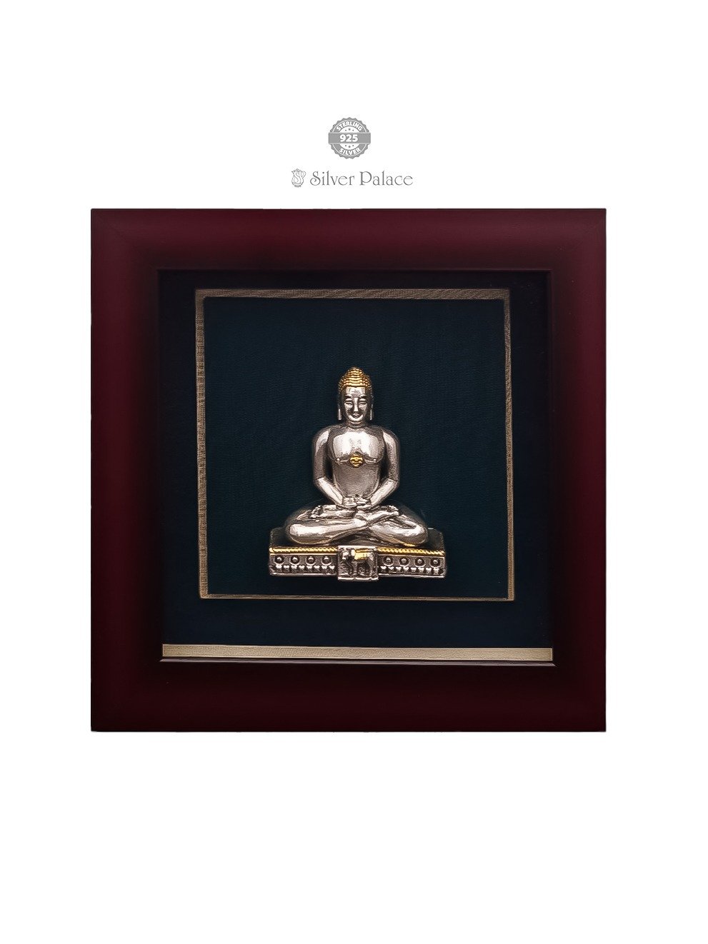 925 SILVER GOLD POLISHED ADHINATH PHOTO FRAME 