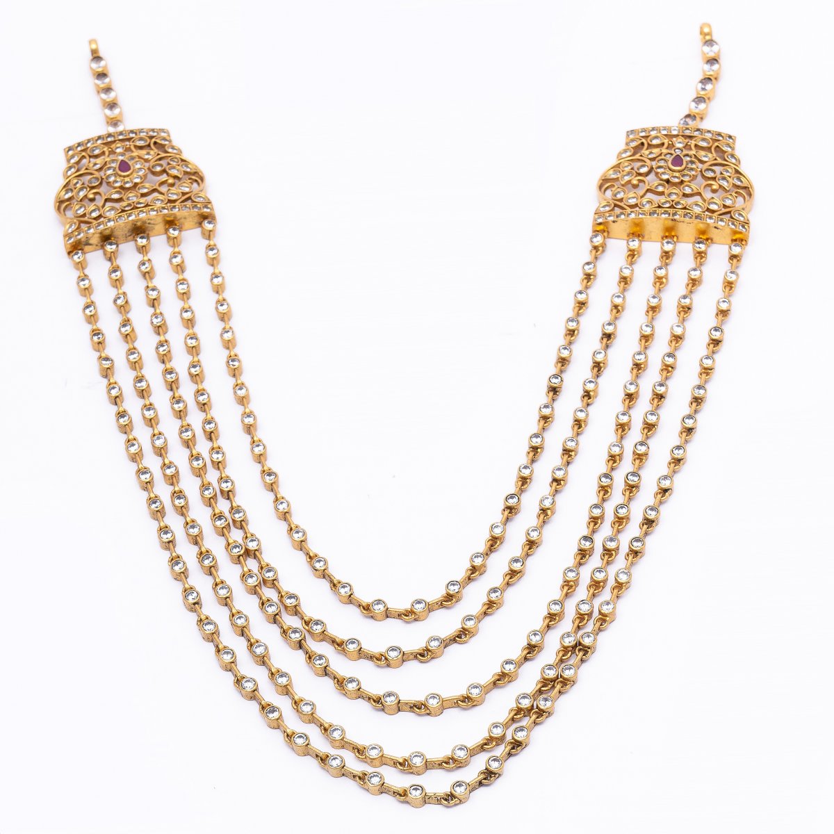 925 SILVER GOLD PLATED TRADITIONAL CHANDRAHAAR 
