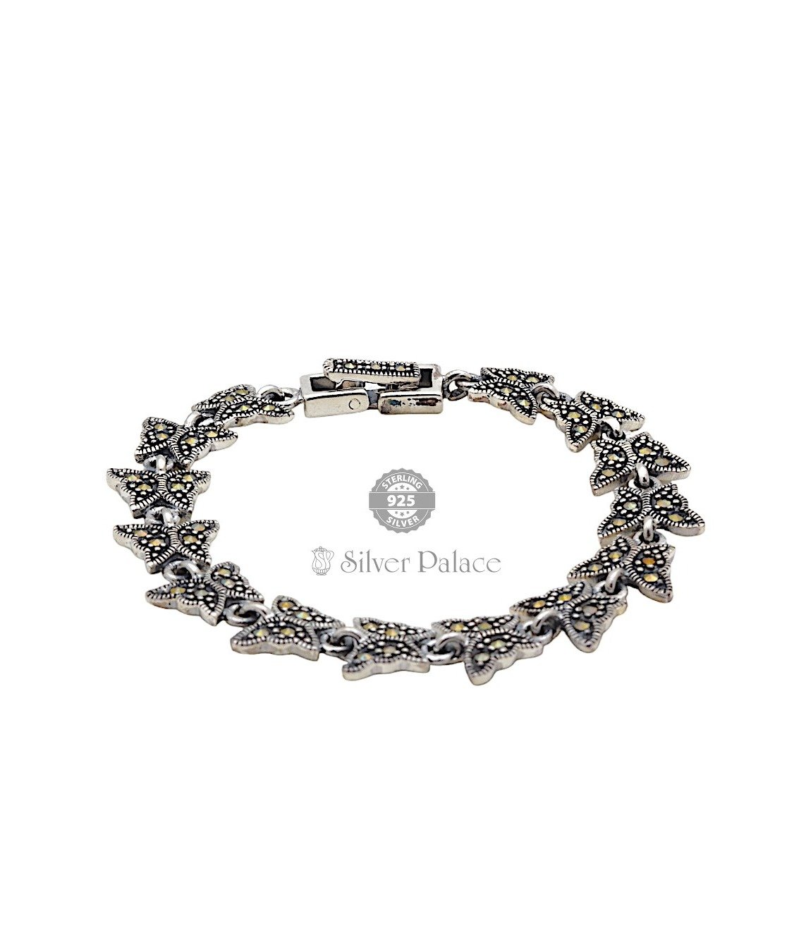  92.5 Sterling Silver Marcasite Butterfly bracelet For Girls Use