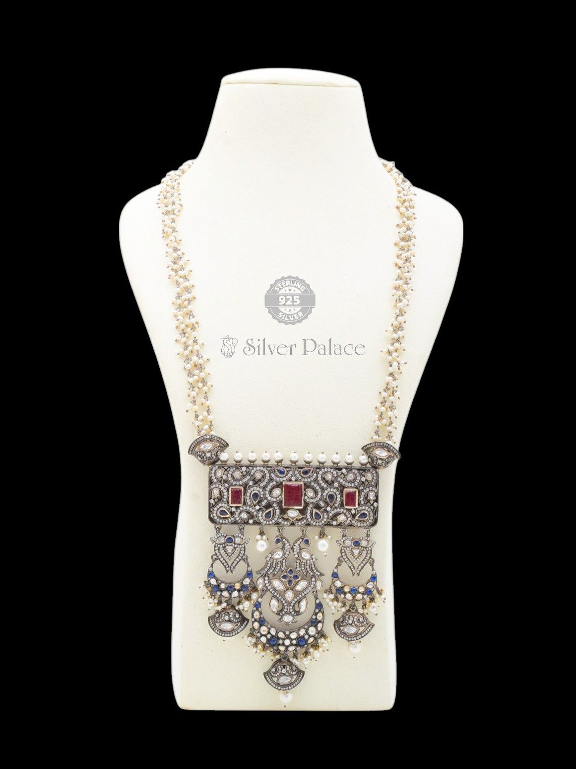 925 Oxidised Silver Peacock Chand Bali Necklace For The Bride