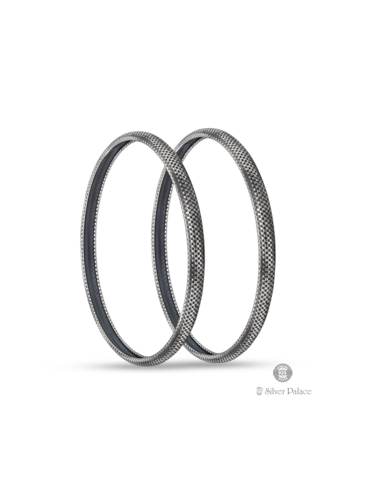 925 OXIDISED SILVER DOTTED PATTERN BANGLES FOR LADIES BHAVA COLLECTION 