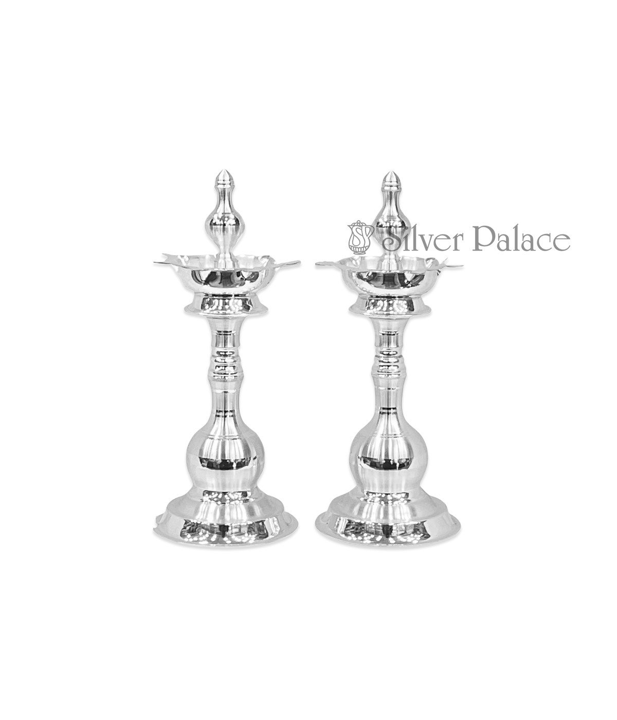 PURE SILVER TRADITIONAL POOJA LAMP IN SILVER