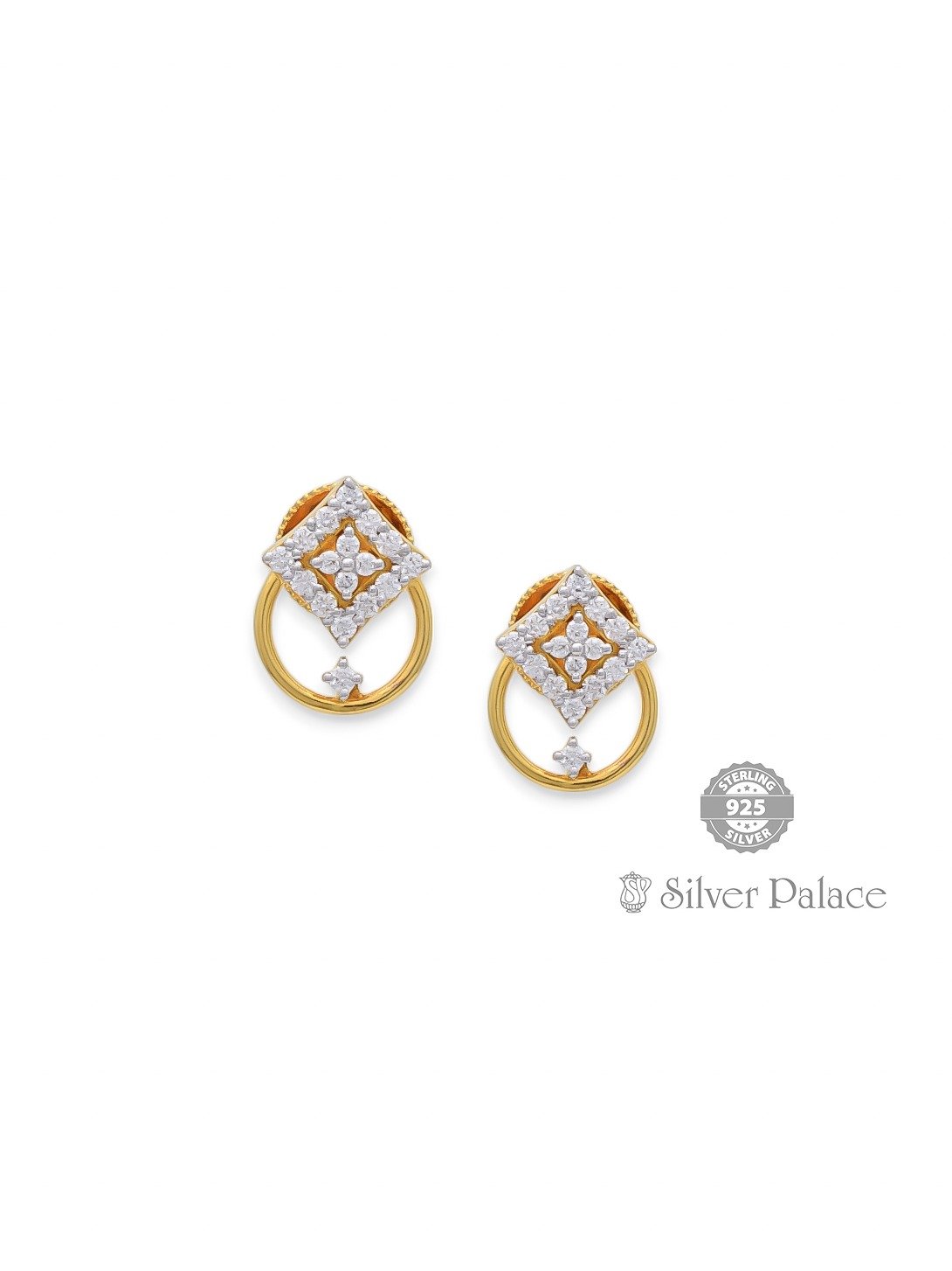 18kt pure gold floral design NATURAL VVS1 diamond studs for young girls kanche collection 