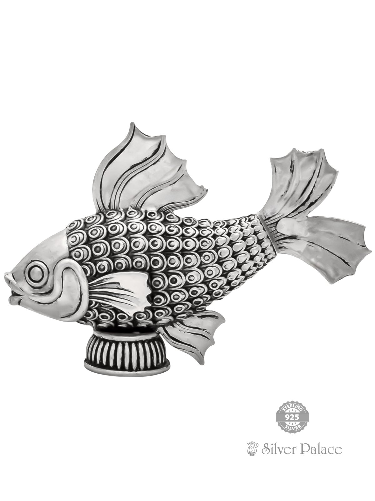925 OXIDISED SILVER FISH IDOLS FOR POOJA RITUALS