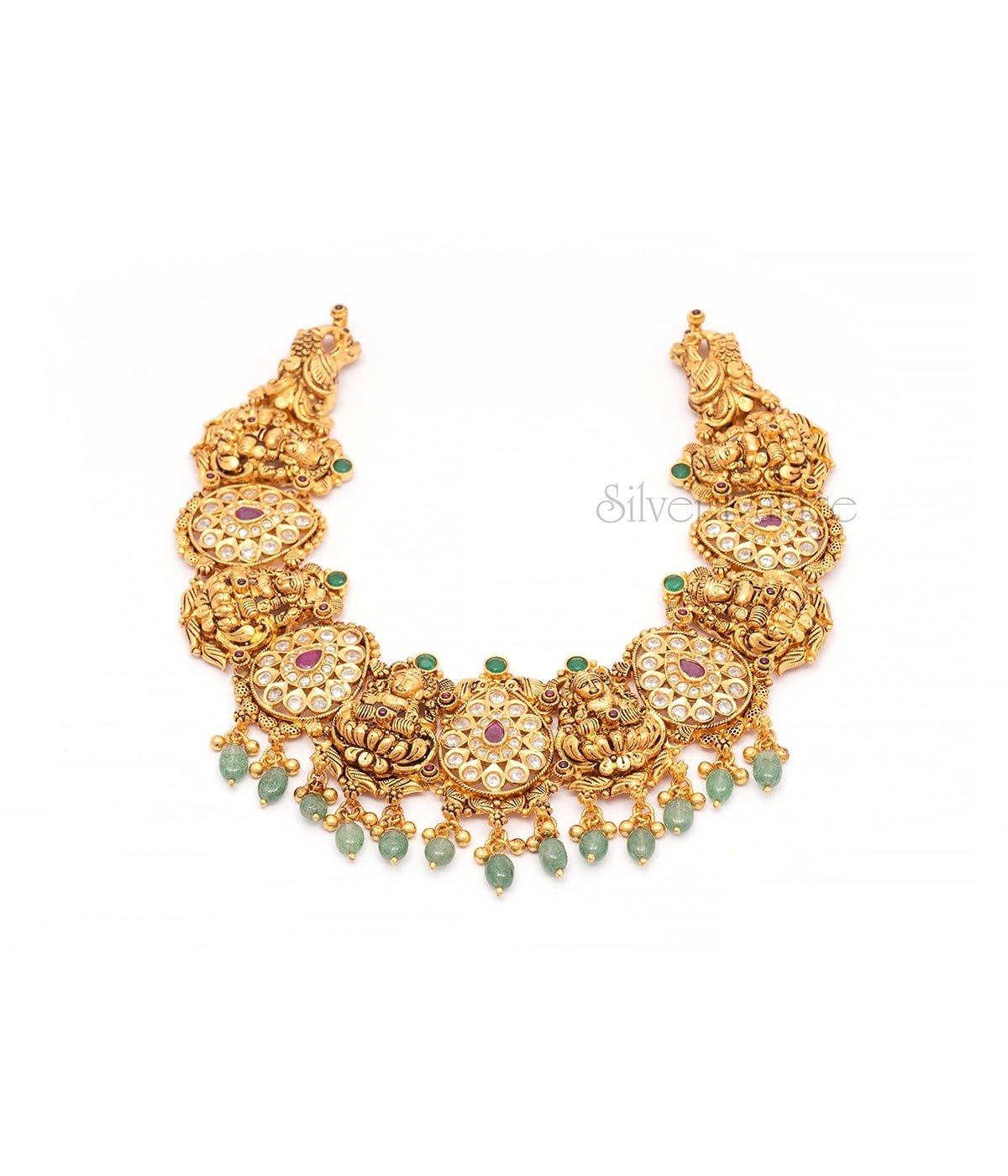 GOLD PLATED KUNDAN STONE AND LAKSHMI NECKLACE