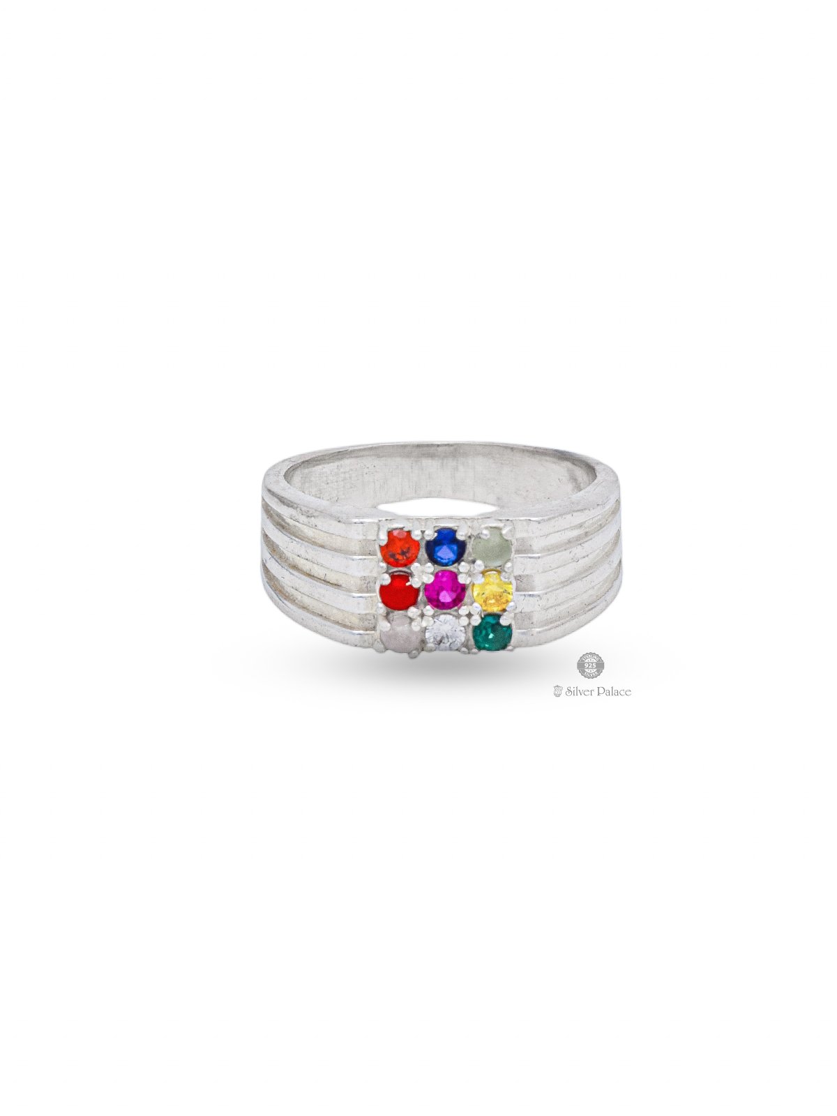 925 STERLING SILVER MULTI COLOR STONE RING FOR MEN AND WOMEN 