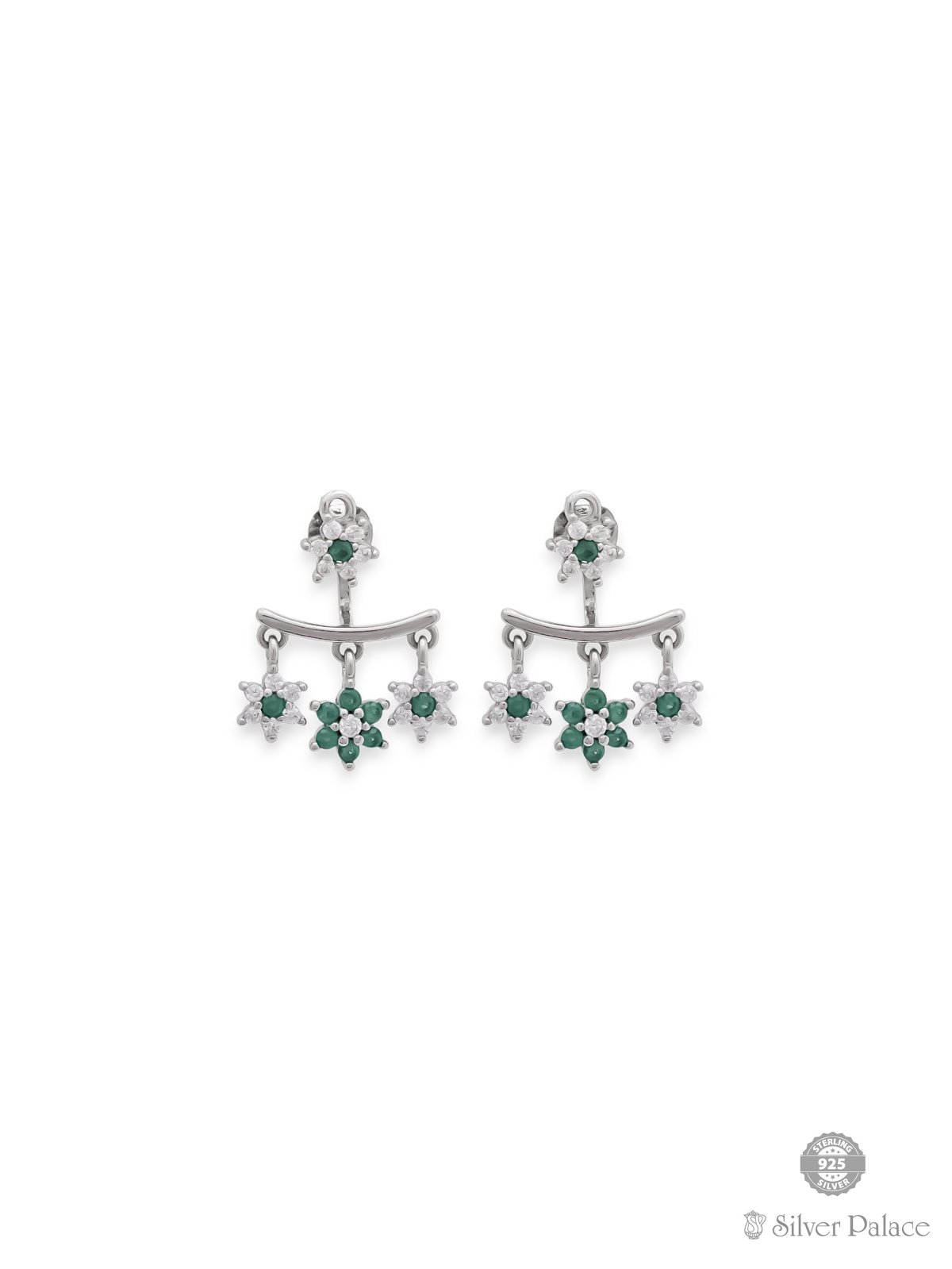 BADWAY Flower studs thermal tee Oxidized Silver Flower Stud