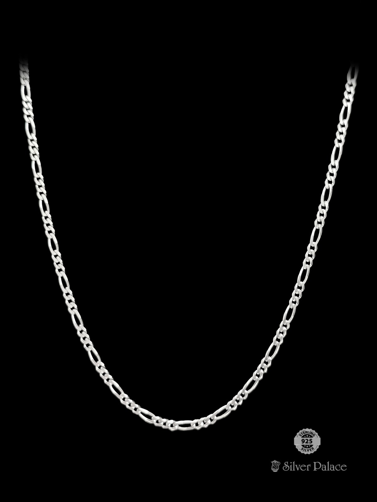 925 STERLING SILVER FIGARO CHAIN FOR MENS MAUVE COLLECTION 