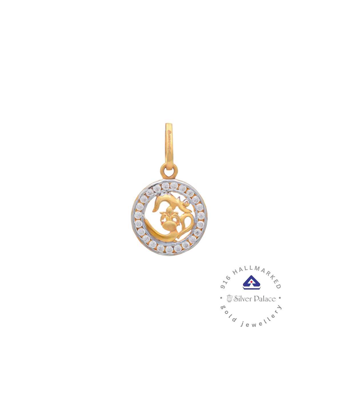 Kanche Collections 916 Pure Gold OM Divine Pendant For Mens & Womens 