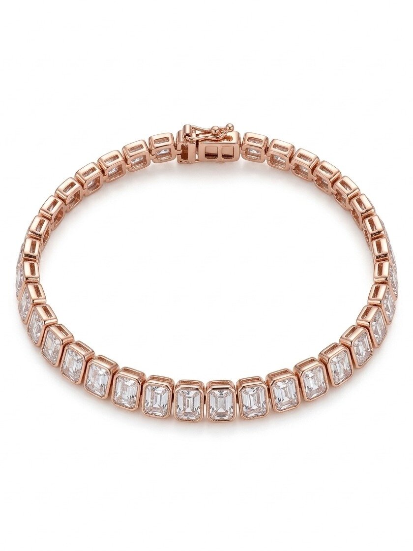 SILVER BRACELET 92.5 WITH ROSE GOLD POLISH FOR WOMEN SHEYA COLLECTION