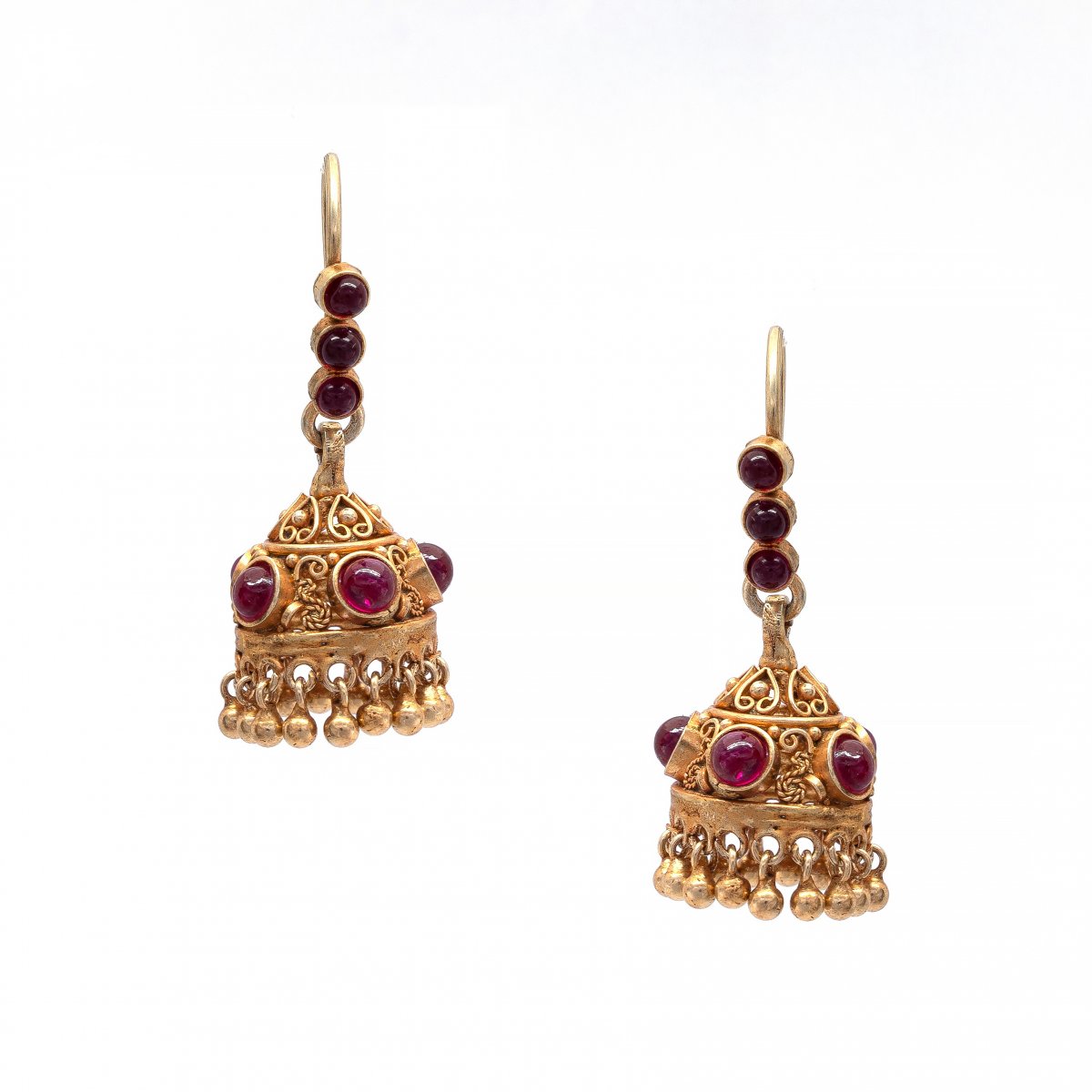 92.5 SILVER GOLD POLISHED  TRADITIONAL NAGAS JHUMKI FOR GIRLS