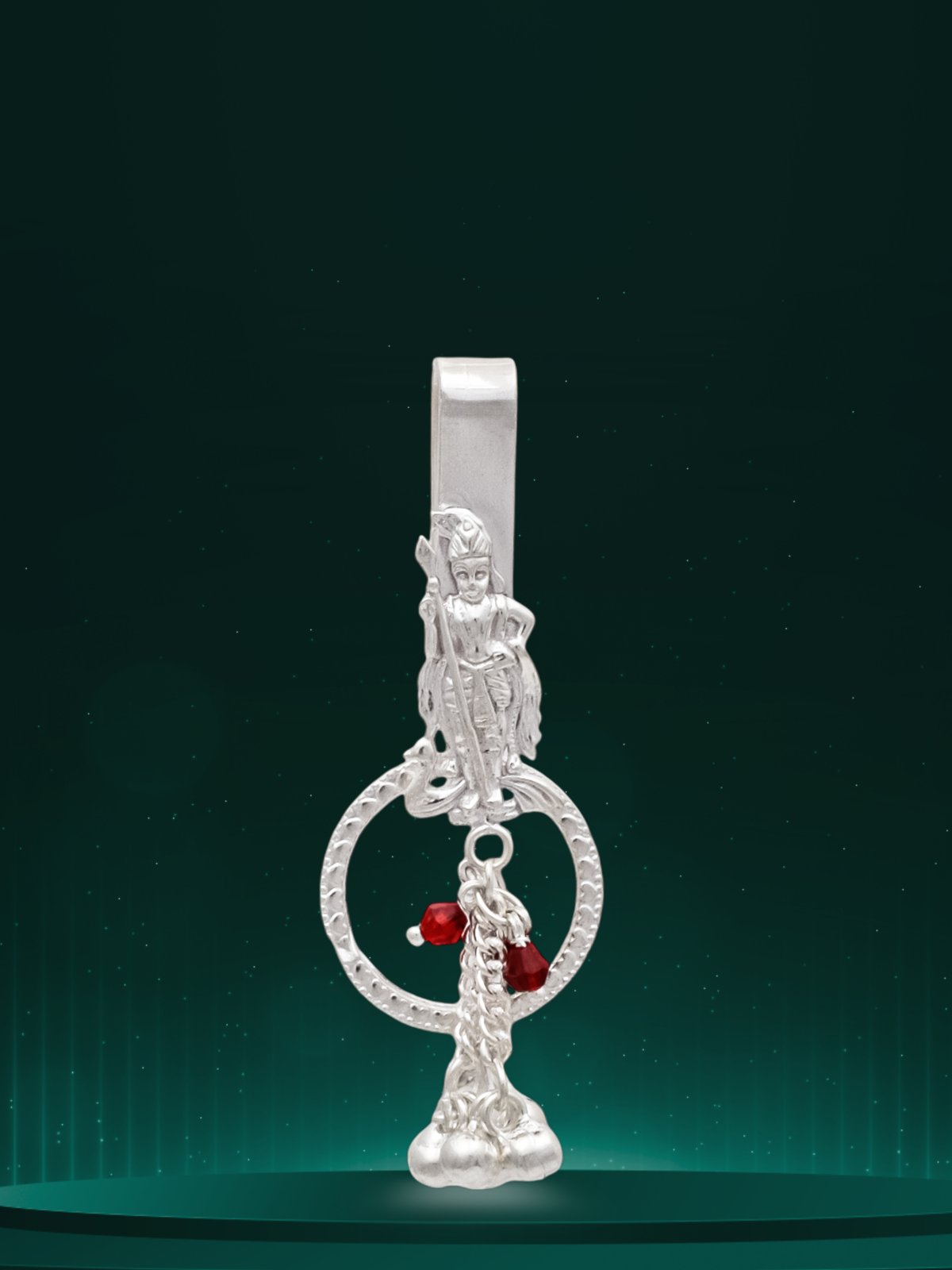 FINE SILVER MURUGAN MOTIF HIP KEY CHAIN FOR YOUR KEYS GET MORE SAFE