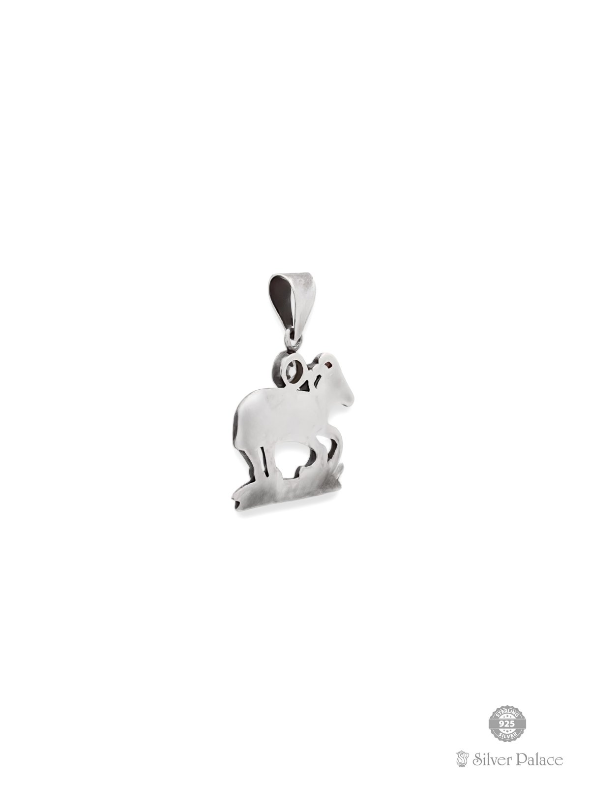 925 Oxidised Silver Aries Zodiac Sign Unisex Pendant - Silver Palace