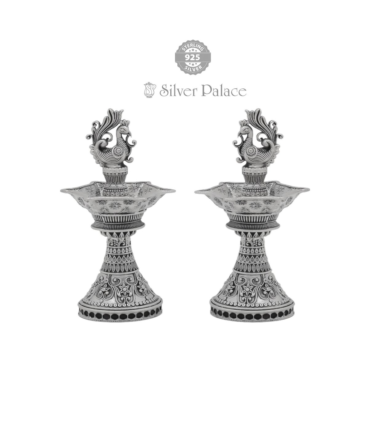  925 PURE SILVER ANAM MOTIF LAMP FOR POOJA DECORATION