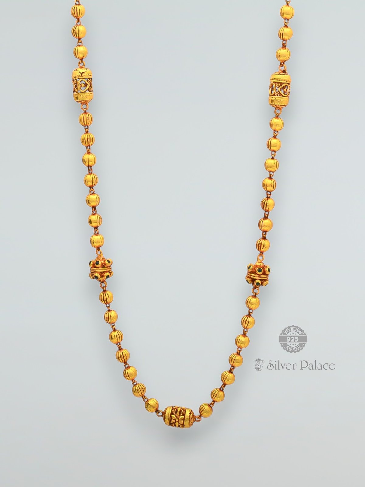 925 SILVER GOLD POLISHED BEADS DESIGN MALAA FOR LADIES ANITE COLLECTION 