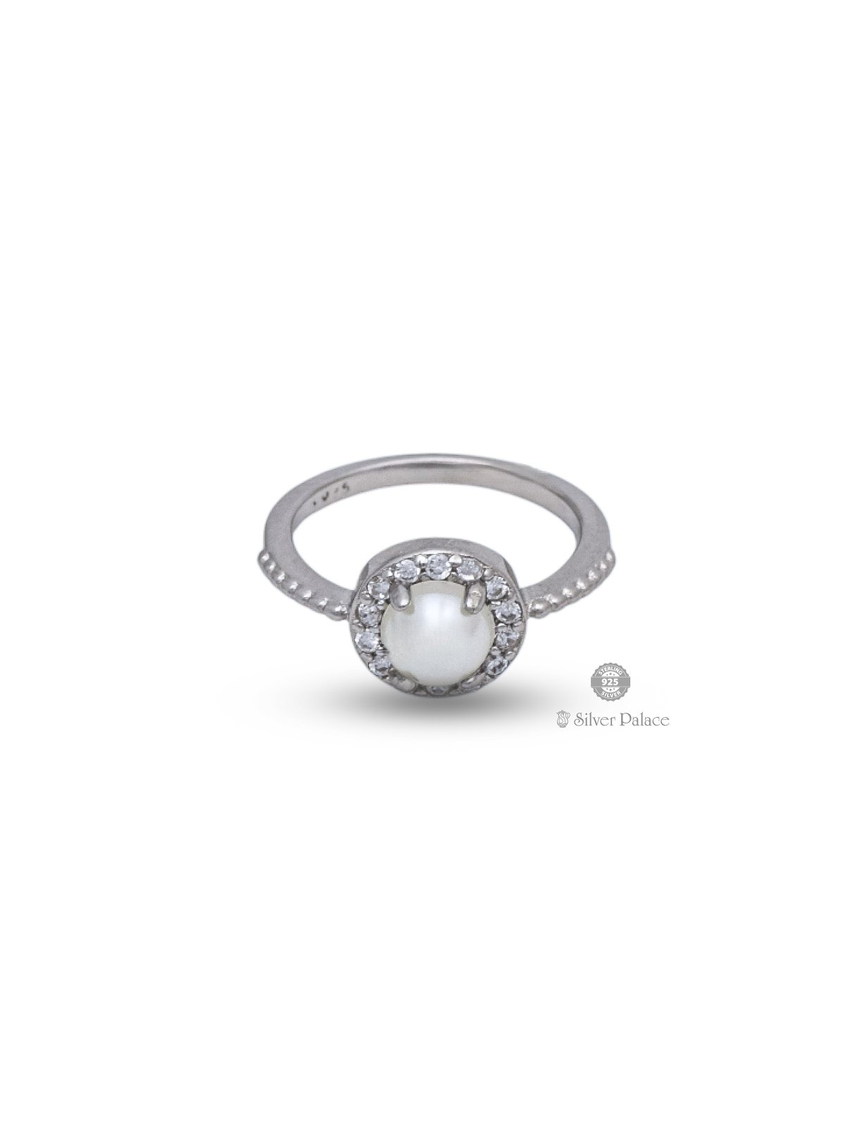 925 STERLING SILVER PEARL WITH WHITE STONE RING FOR GIRLS PUYA COLLECTION 