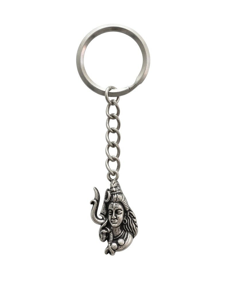 925 OXIDISED SILVER SIVA KEYCHAIN