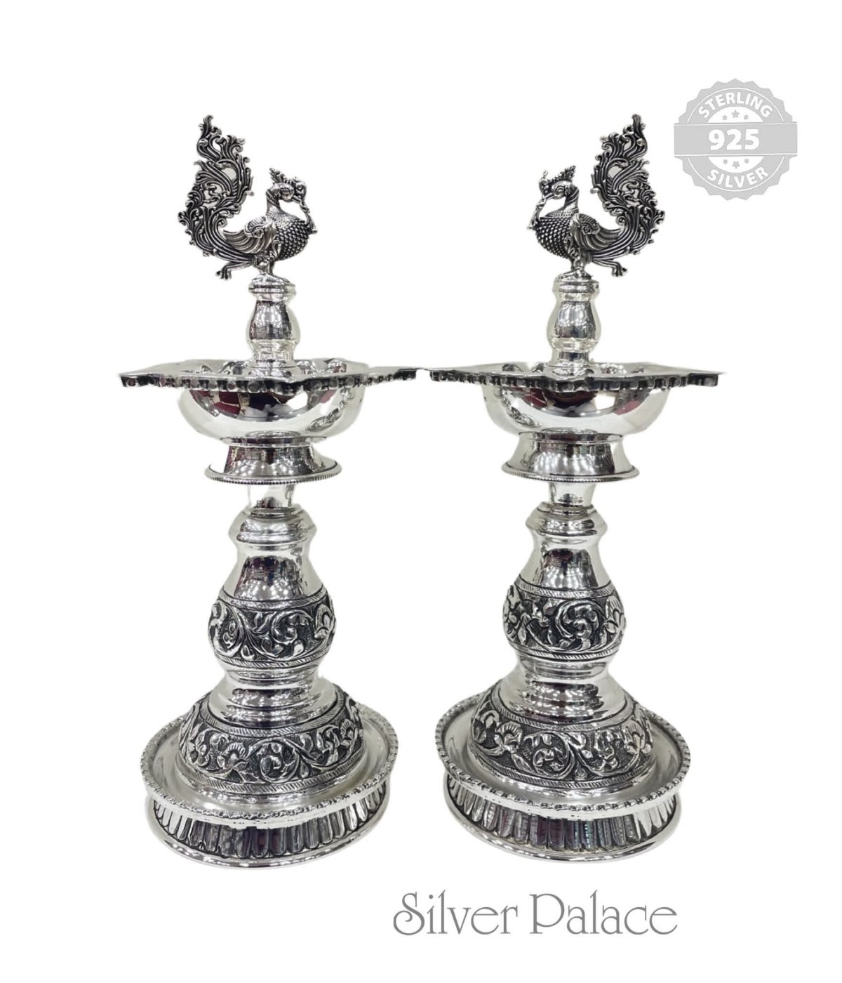 OXISIDISED SILVER LAMP WITH CASTING ANAM 92.5 SILVER