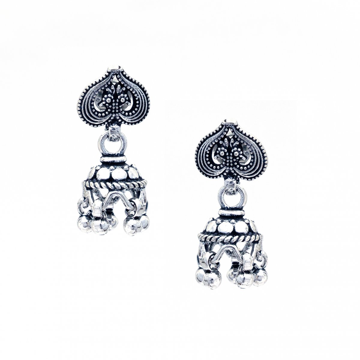 LIGHTWEIGHT SILVER OXIDIZED TRADITIONAL JHUMKA JHUMKI EARRINGS FOR WOMEN AND GIRLS