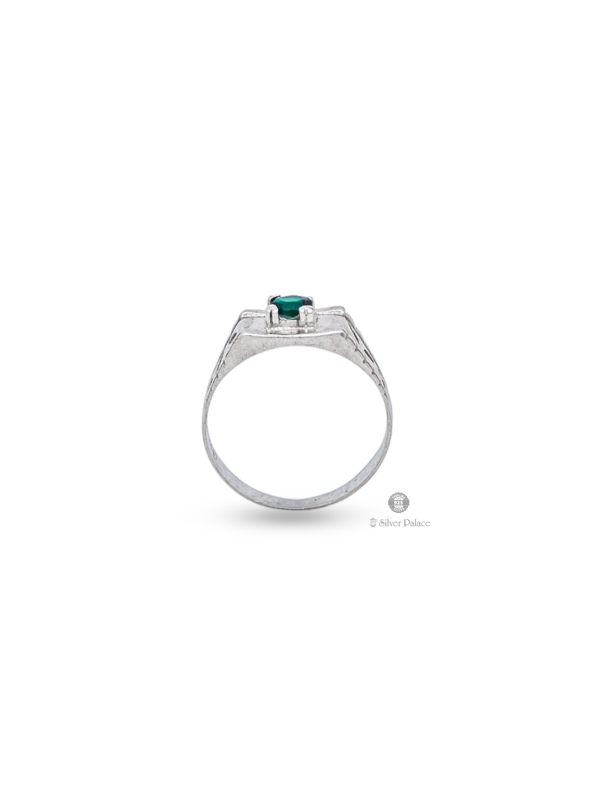 925 Pure Silver Green Stone Rashi Ring For Men And Women - Silver Palace