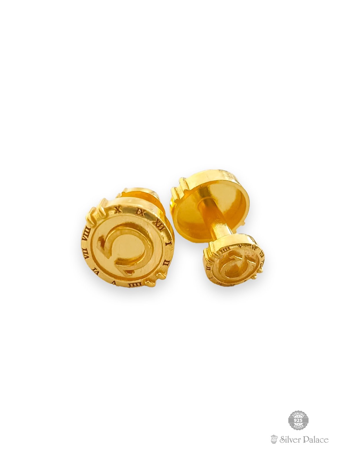916 PURE GOLD CLOCK FACE DESIGN CUFF LINKS FOR PREMIUM LOOK 