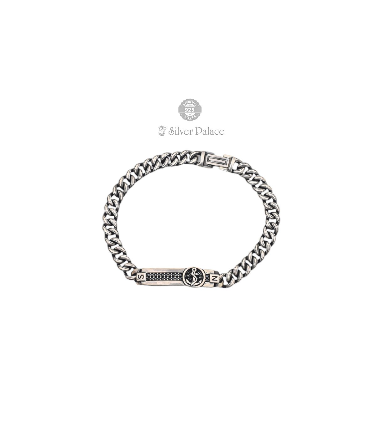 925 STERLING SILVER MAAN COLLECTION TURKEY BLACK STONE BRACELET FOR MEN