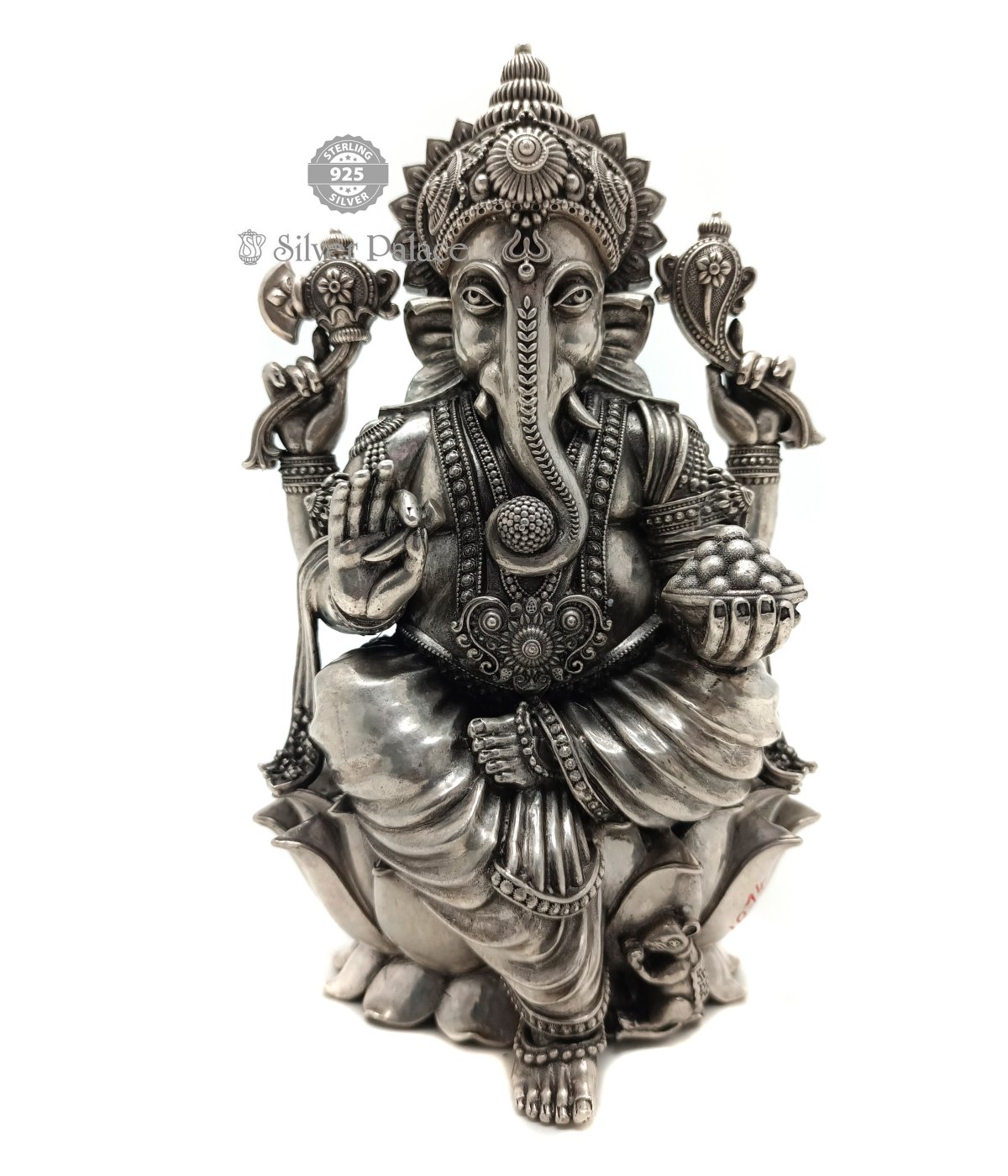 92.5 OXIDISED Silver Lord Ganesh God STATUE  Murti for Home Decor, Pooja Room, Office, Home