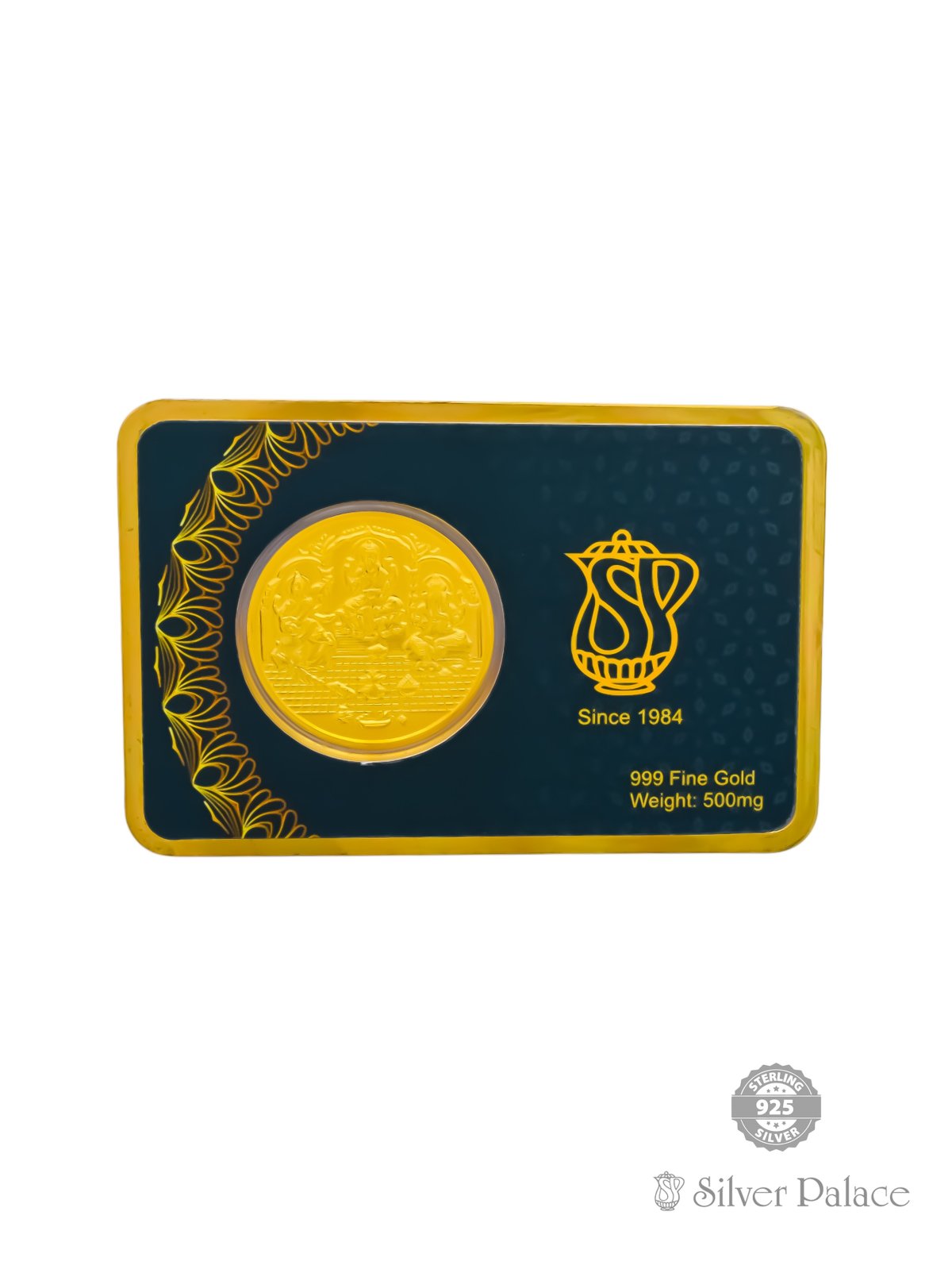 999 PURE GOLD LAKSHMI,GANESH,SARASWATHI MOTIF COIN FOR RITUAL GIFTS AU COLLECTION