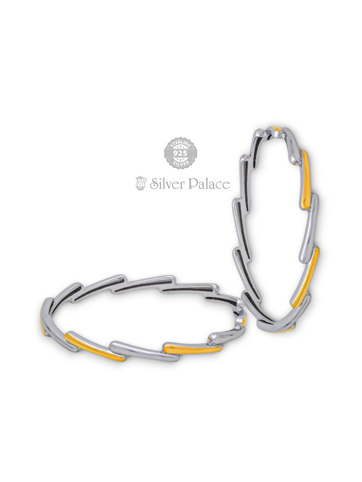 925 Sterling Silver Unique Designer Bangles with Dual-Tone Finish for Women Sheya Collection