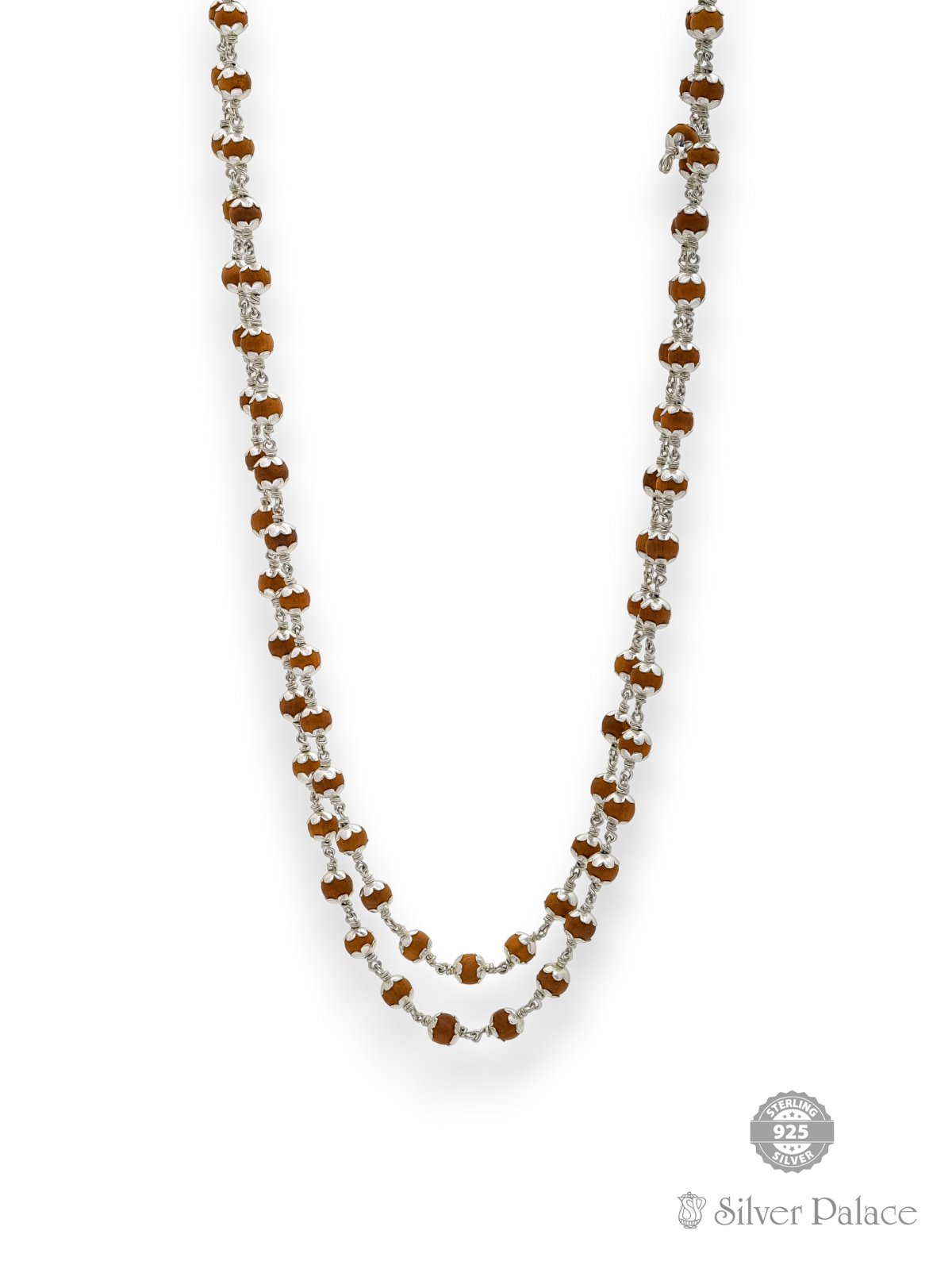 925 STERLING SILVER SANDAL MAALA WITH 108 BEADS 