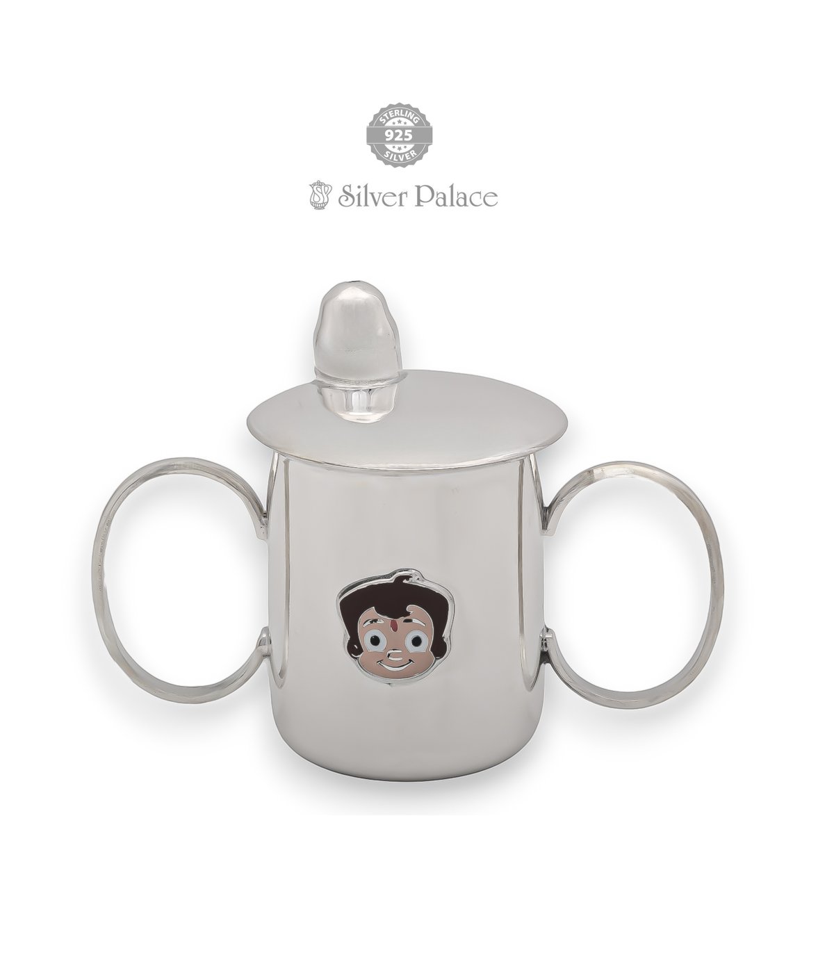 92.5 SILVER BHEEM DESIGN  BABY SIPPER GLASS  FOR KIDS