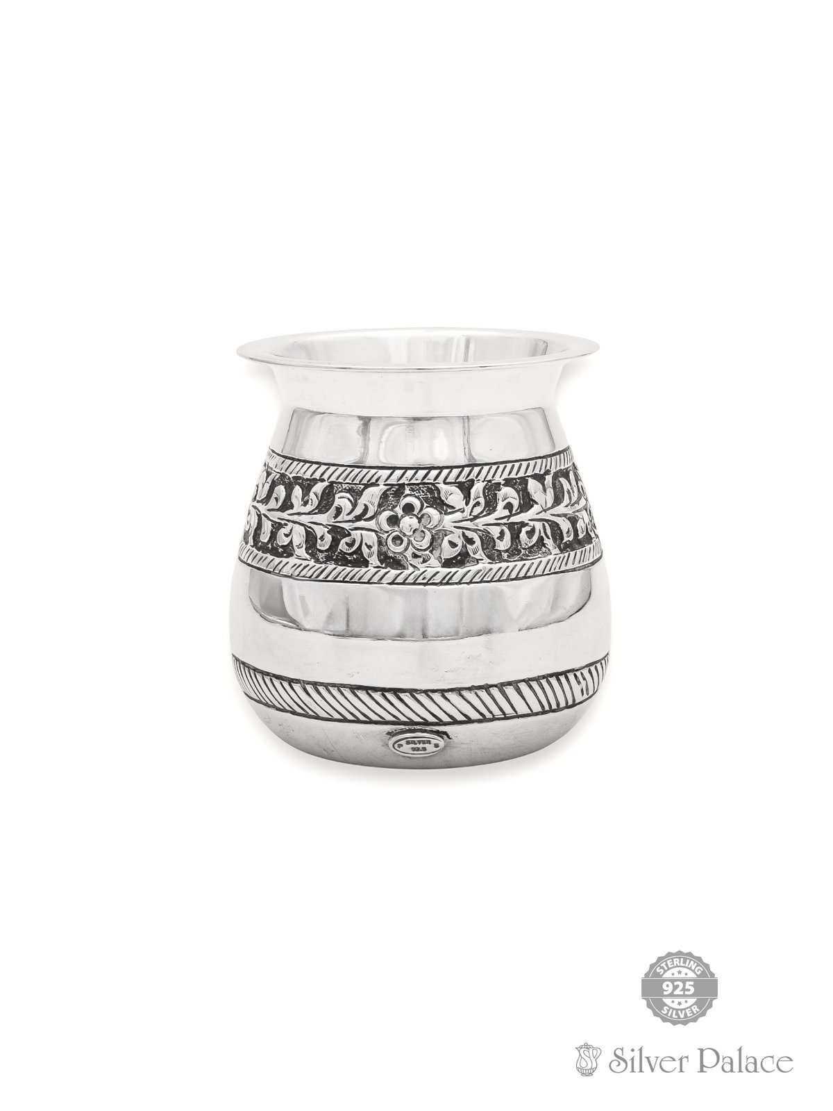 925 OXIDISED SILVER FLORAL DEISGN SOMBU FOR GIFTS 
