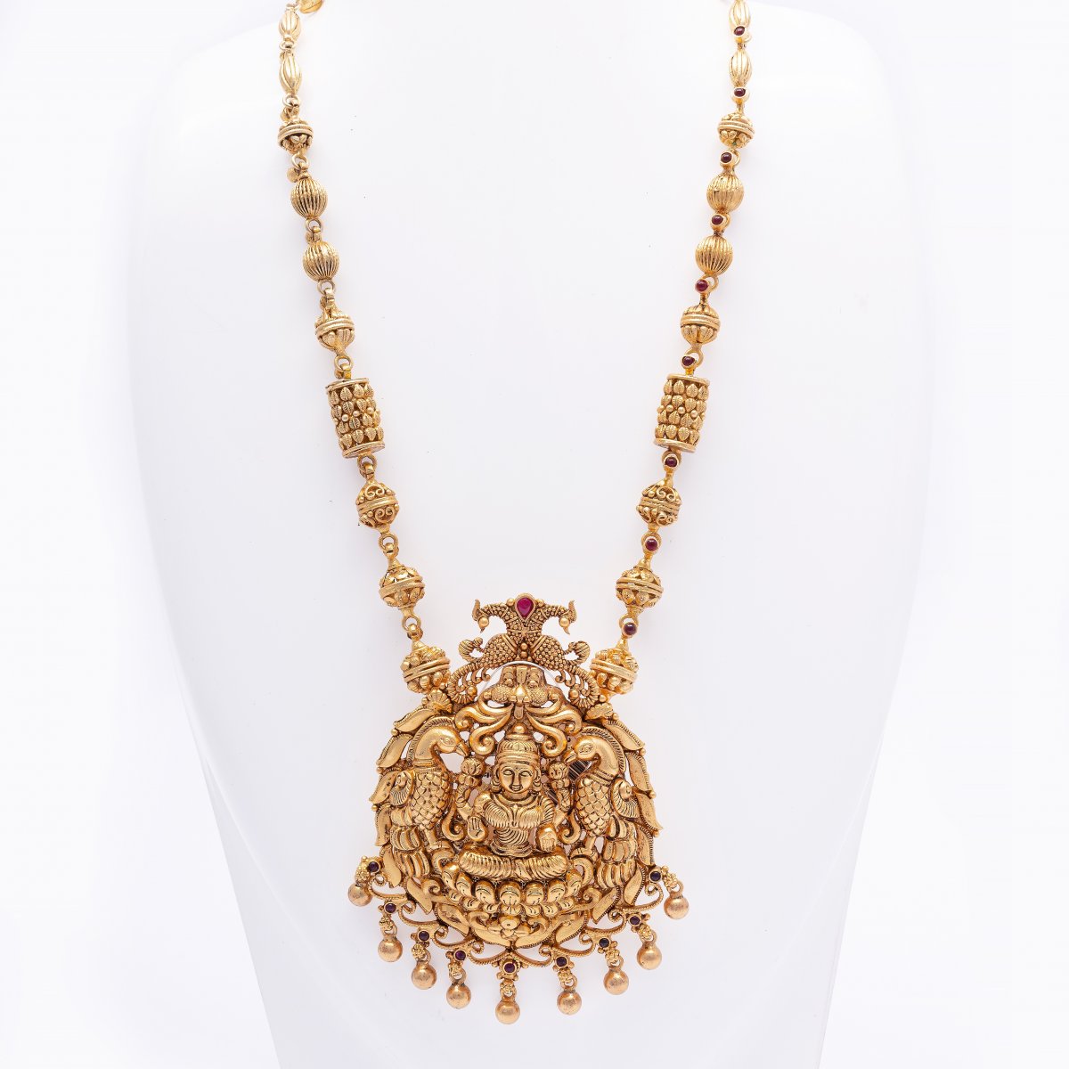 GOLD PLATED TRADITIONAL TEMPLE JEWELLERY NECKLACE FOR WOMEN