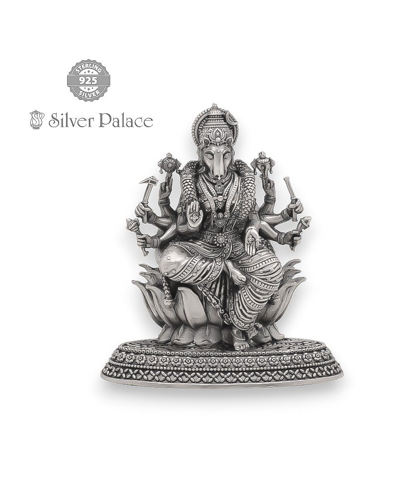 925 Silver Lord Sri Varahi Amman Statue 2D Idol for Pooja Room