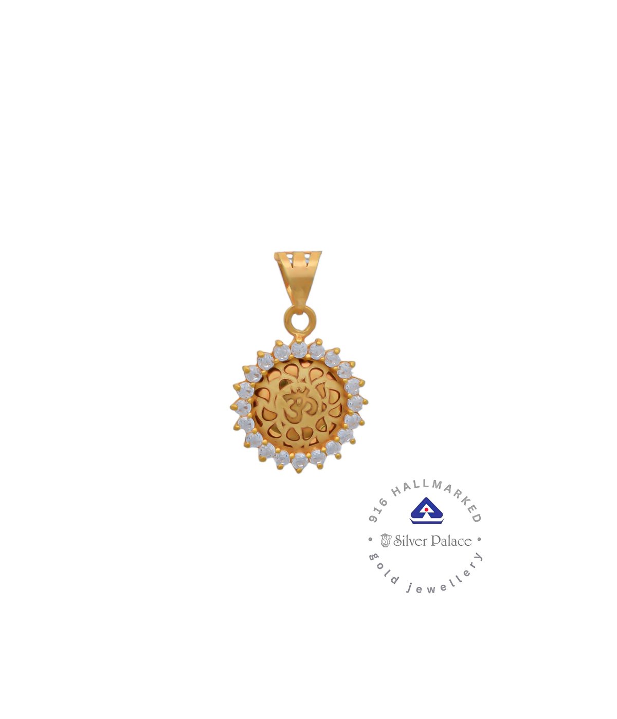 Kanche Collections 916 Pure Gold With Fancy Design & Matt Finish  OM Divine Pendant For Mens & Womens 