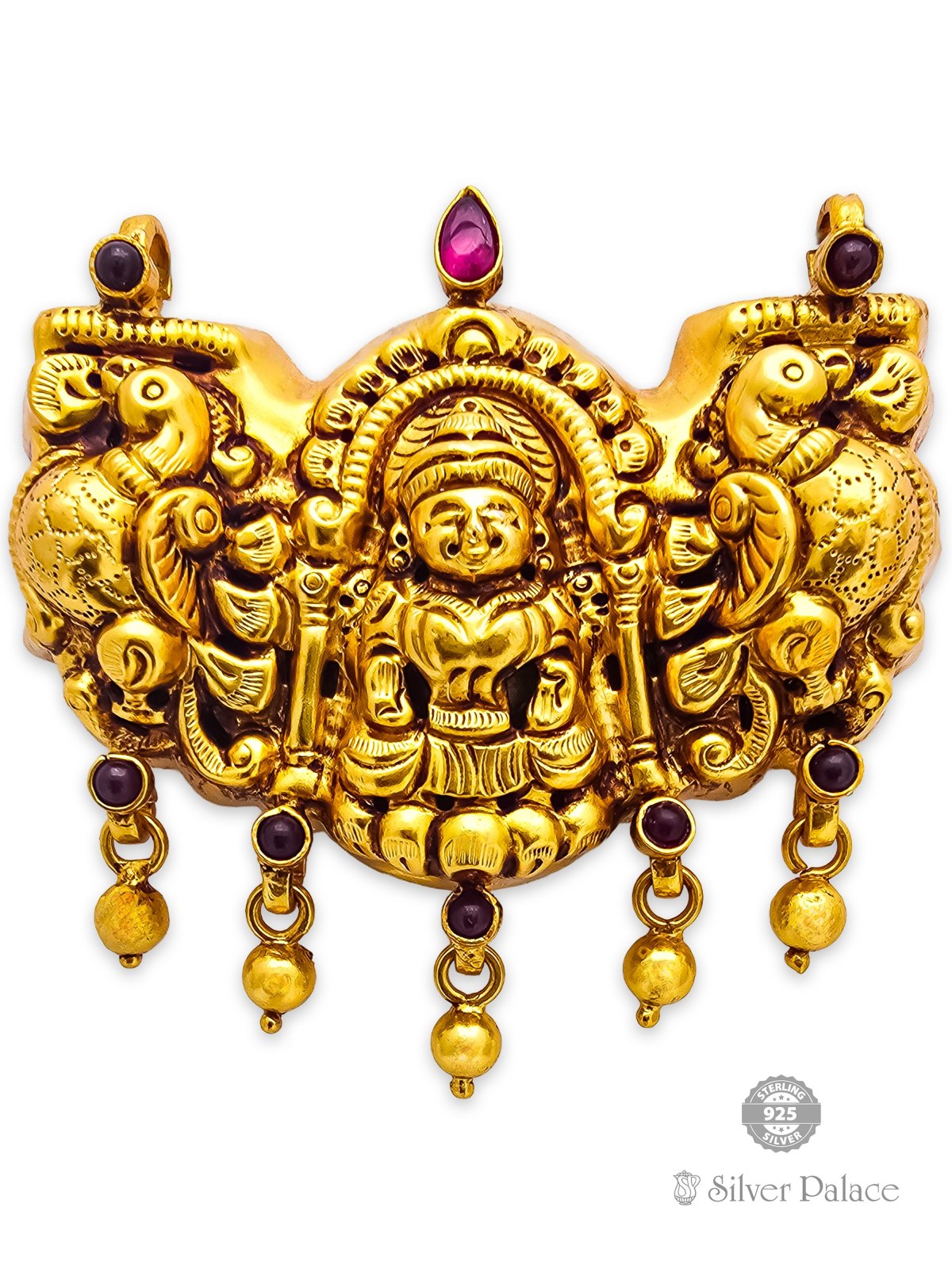 925 SILVER GOLD POLISHED LAKSHMI PENDANT FOR WOMEN ANITE COLLECTION